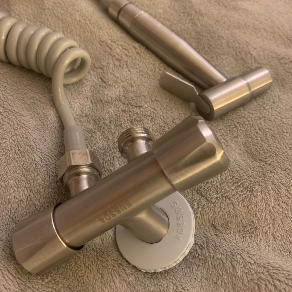 Brushed steel hand held bidet